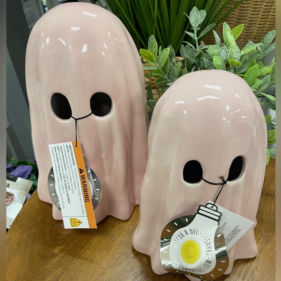 Pink Halloween Ghost Light Up Ceramic 12” Pinkoween 👻🩷NWT - Picture 7 of 7